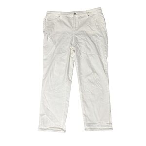 Chico's White Girlfriend Slim Leg Crop Jeans Size 14